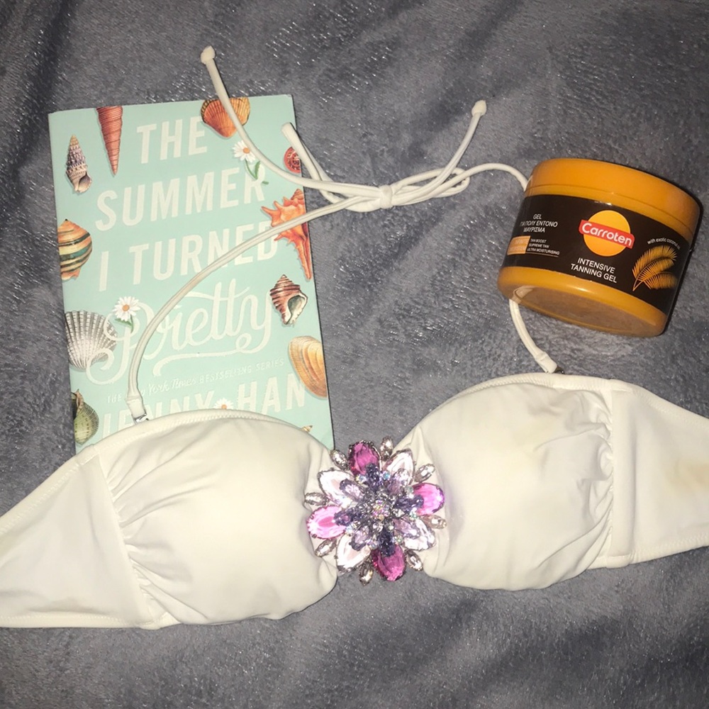 Victoria Secret White Bandeau Swim Top